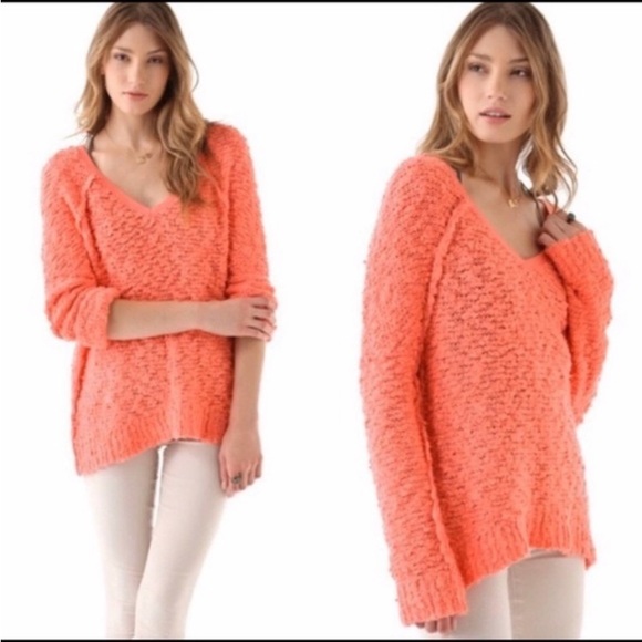 Free People Songbird chunky pullover popcorn  boucle’ sweater S - Picture 8 of 9